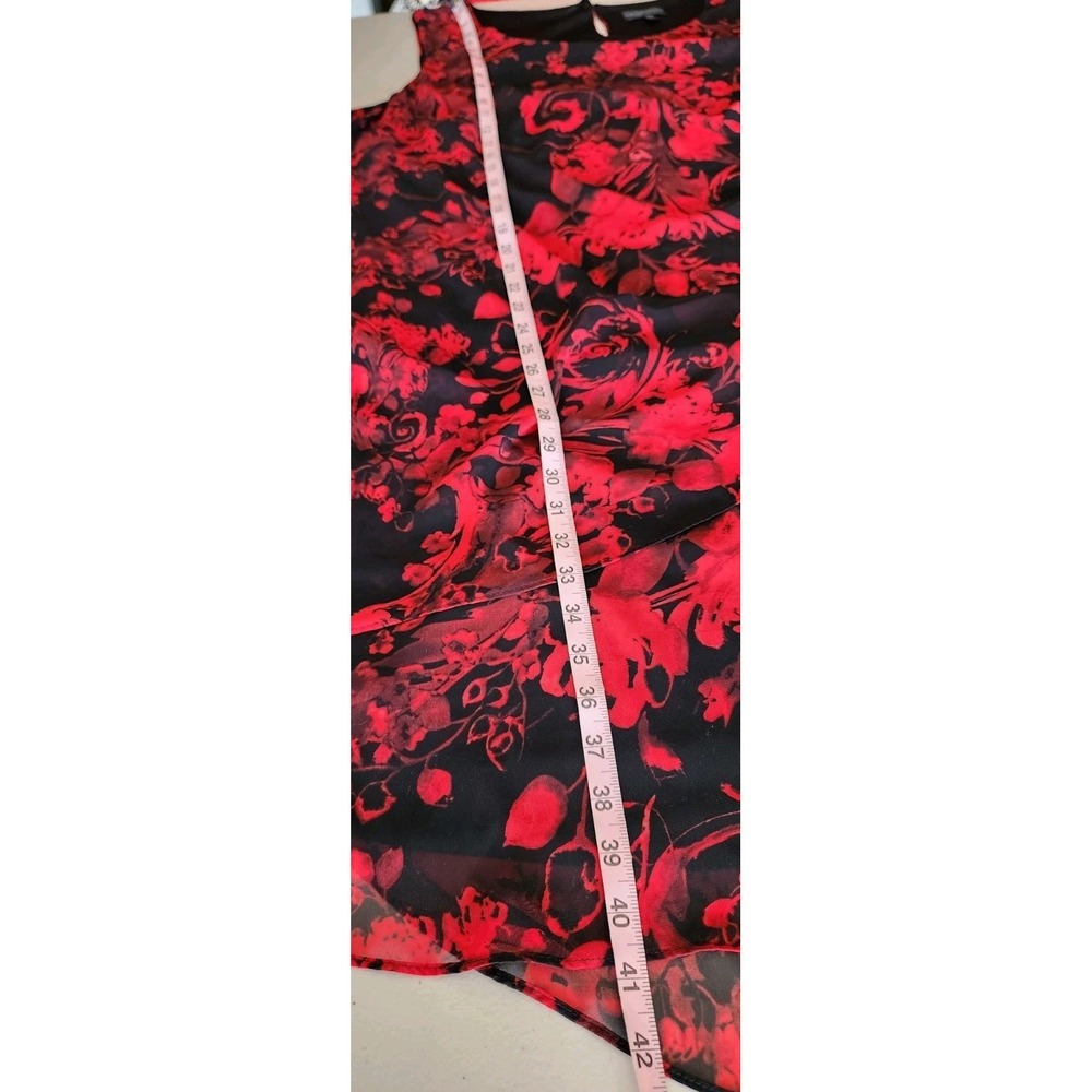 Connected Apparel Sheath Dress Womens 20W‎ Tiered Red Black Floral Career Casual - Picture 8 of 9